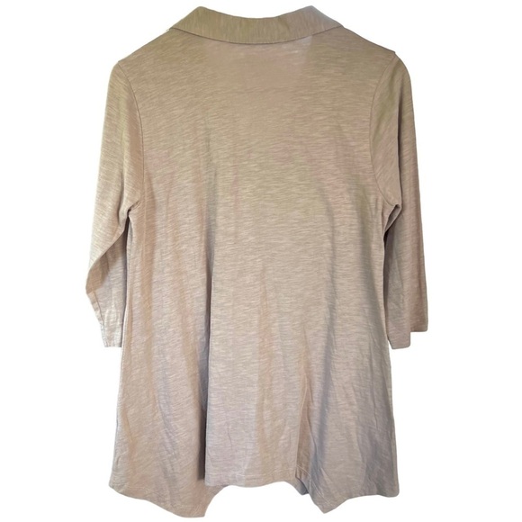 Soft Surroundings Danielle Button Top Tunic Asymmetrical Hem 3/4 Sleeves XS - Picture 8 of 10